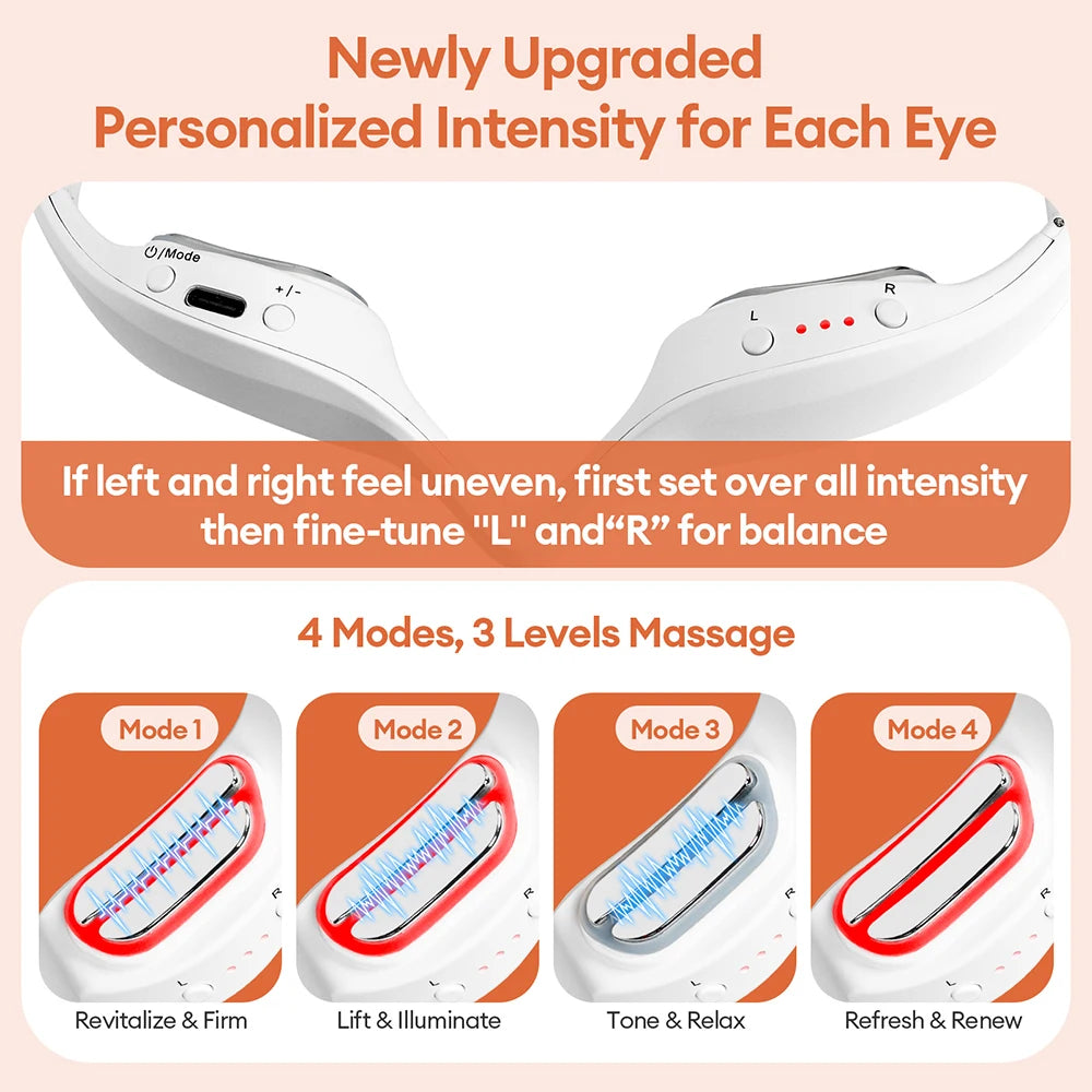 LED & EMS Eye Massager for Dark Circles & Puffiness